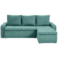 Ecksofa Larisa Mintgrün S: 235x158 cm - Schwarz/Mintgrün, KONVENTIONELL, Textil (235/158cm) - P & B