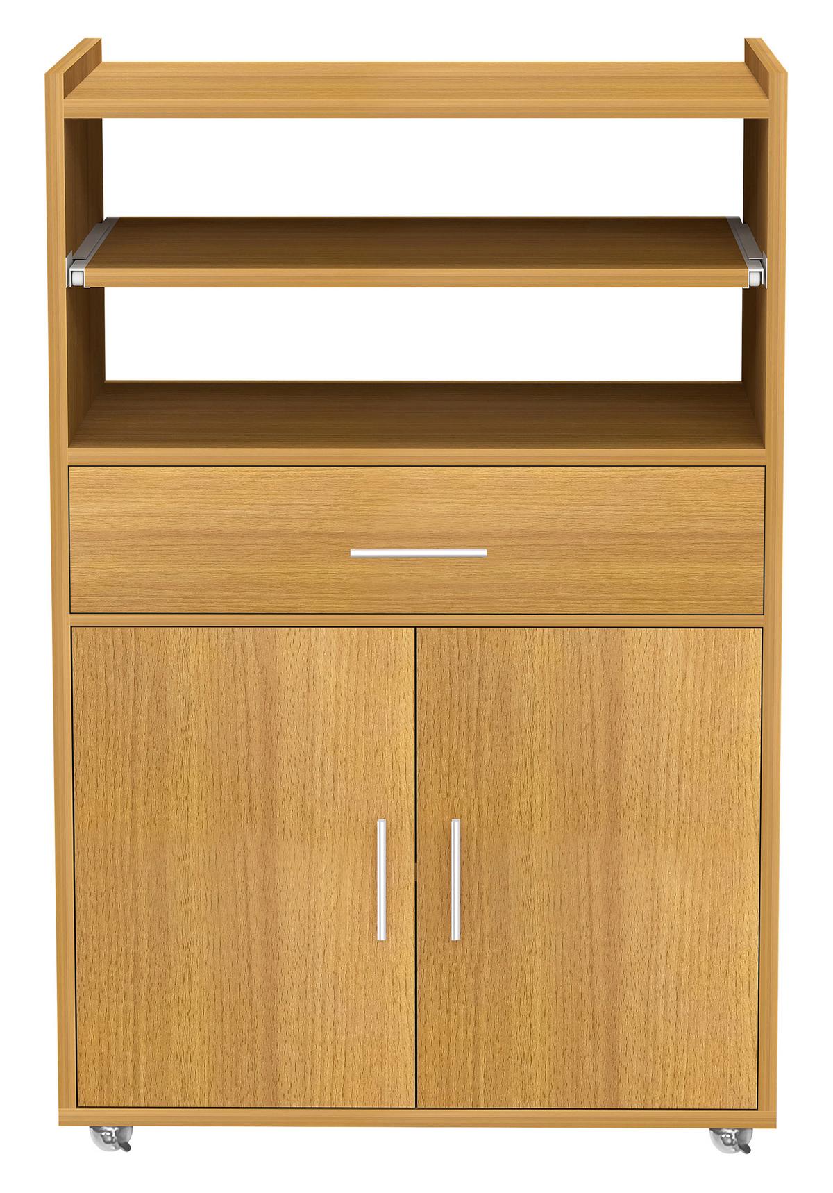 Servierwagen Kiola Buche Dekor B: 59 cm - Buchefarben, Basics, Holzwerkstoff/Kunststoff (59/92/40cm) - MID.YOU