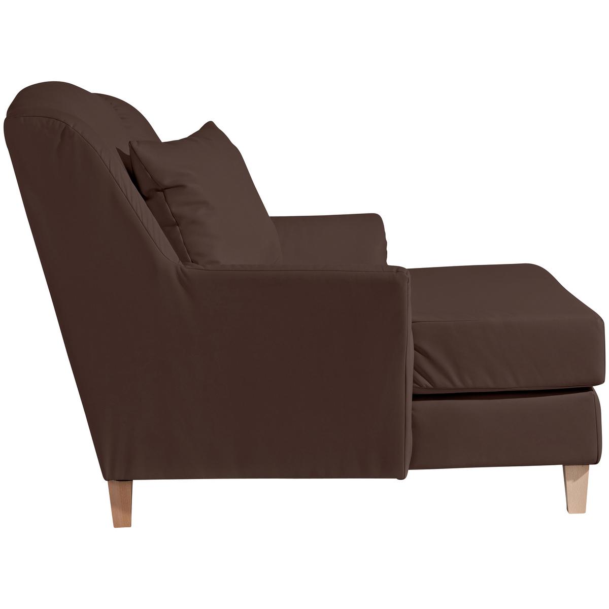 Big Sessel mit Armlehnen Judith Lederlook Braun - Naturfarben/Braun, MODERN, Textil (136/107/142cm) - Max Winzer