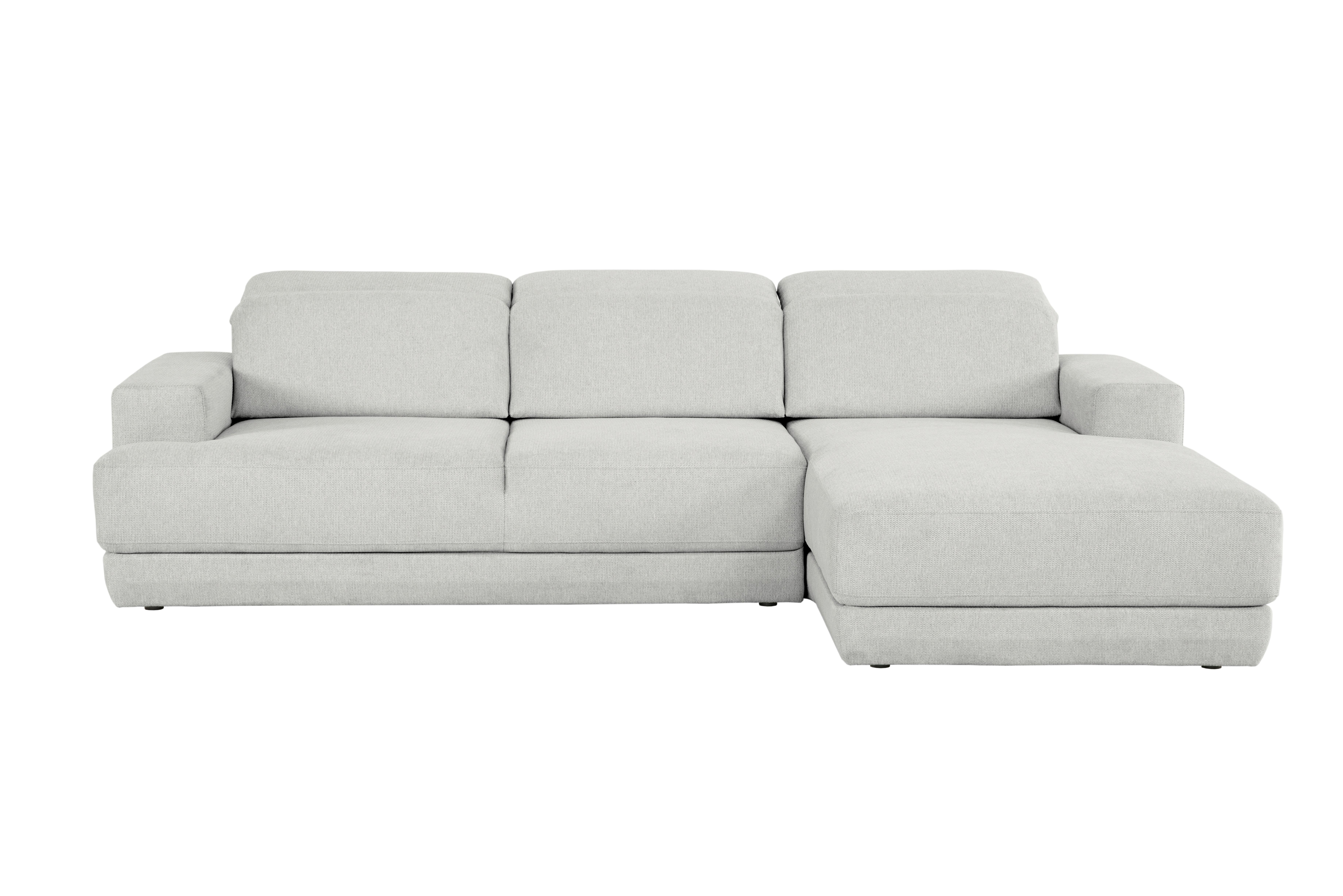 Ecksofa Frans Hellgrau S: 204 cm - Hellgrau/Schwarz, Design, Textil (204/293cm) - MID.YOU
