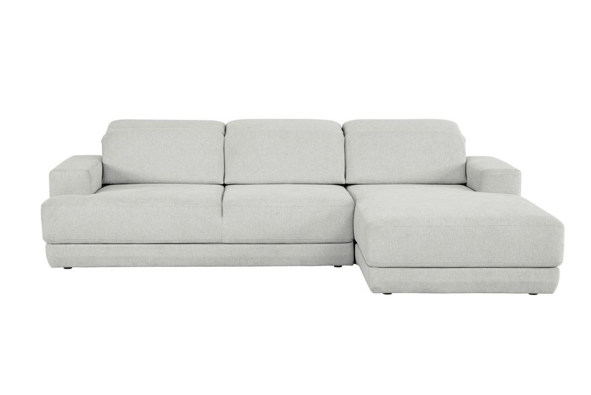 Ecksofa Frans Hellgrau S: 204 cm - Hellgrau/Schwarz, Design, Textil (204/293cm) - MID.YOU