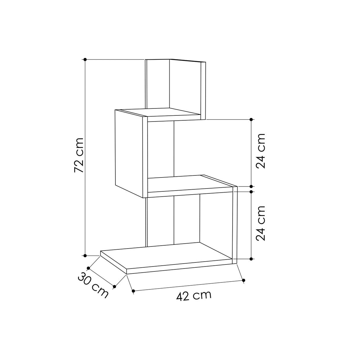 Beistelltisch Rosie Beistelltisch - Eichefarben/Anthrazit, Design, Holzwerkstoff (42/72/30cm) - Livetastic