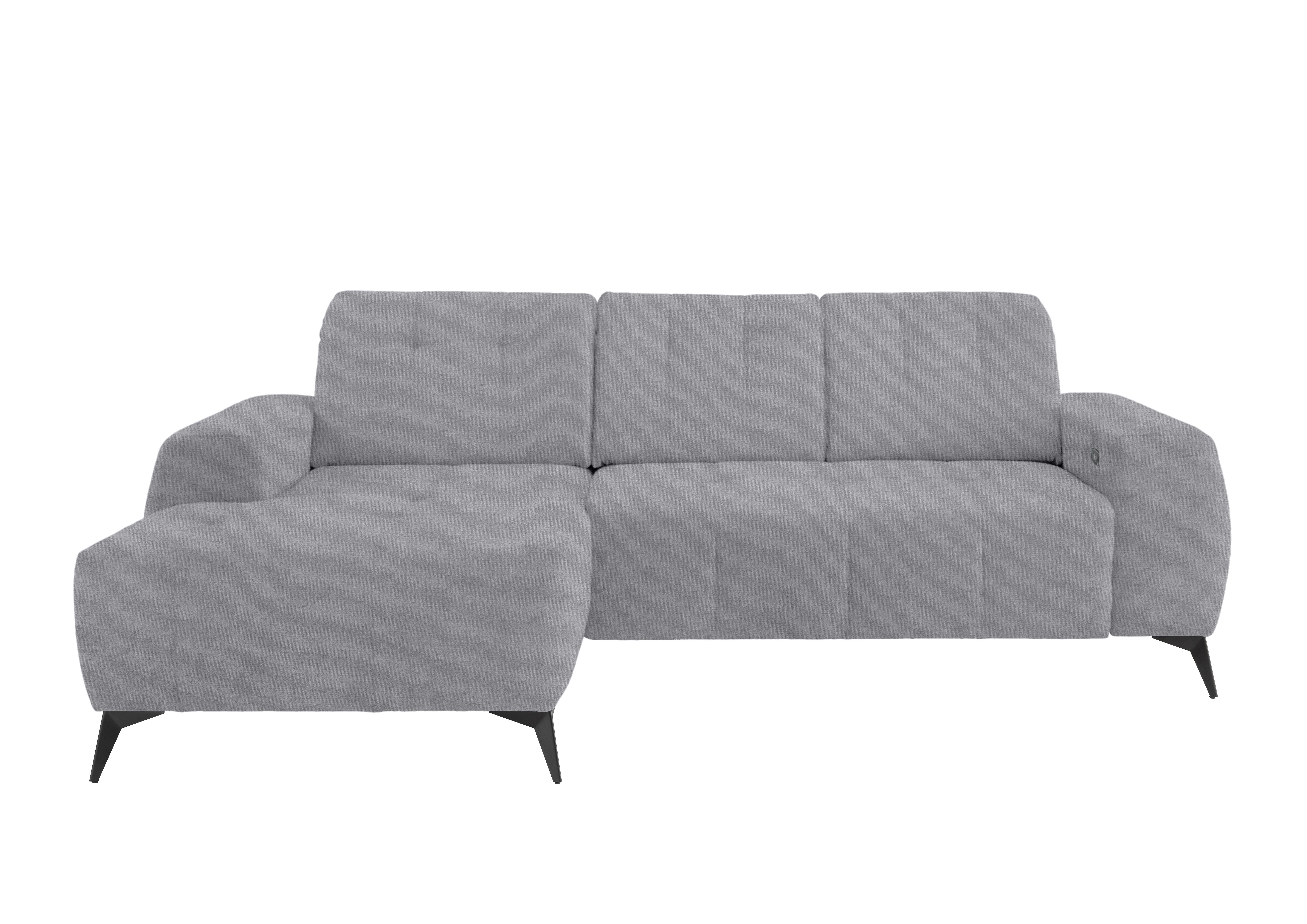 Ecksofa mit USB Anschluss Sano, Hellgrau, S: 180x258 cm - Hellgrau/Schwarz, MODERN, Textil (180/258cm) - Livetastic