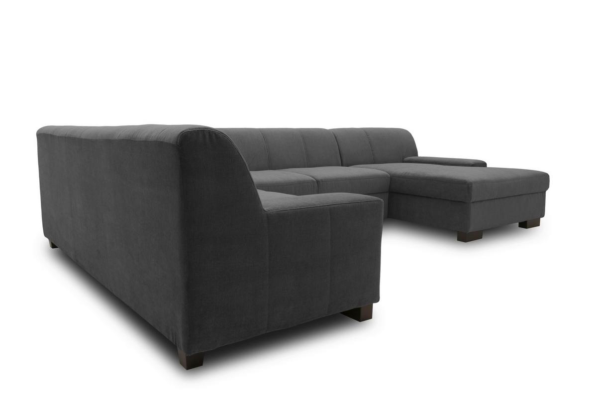 Wohnlandschaft Norma Anthrazit Webstoff - Wengefarben/Anthrazit, Design, Textil (212/328/153cm) - MID.YOU