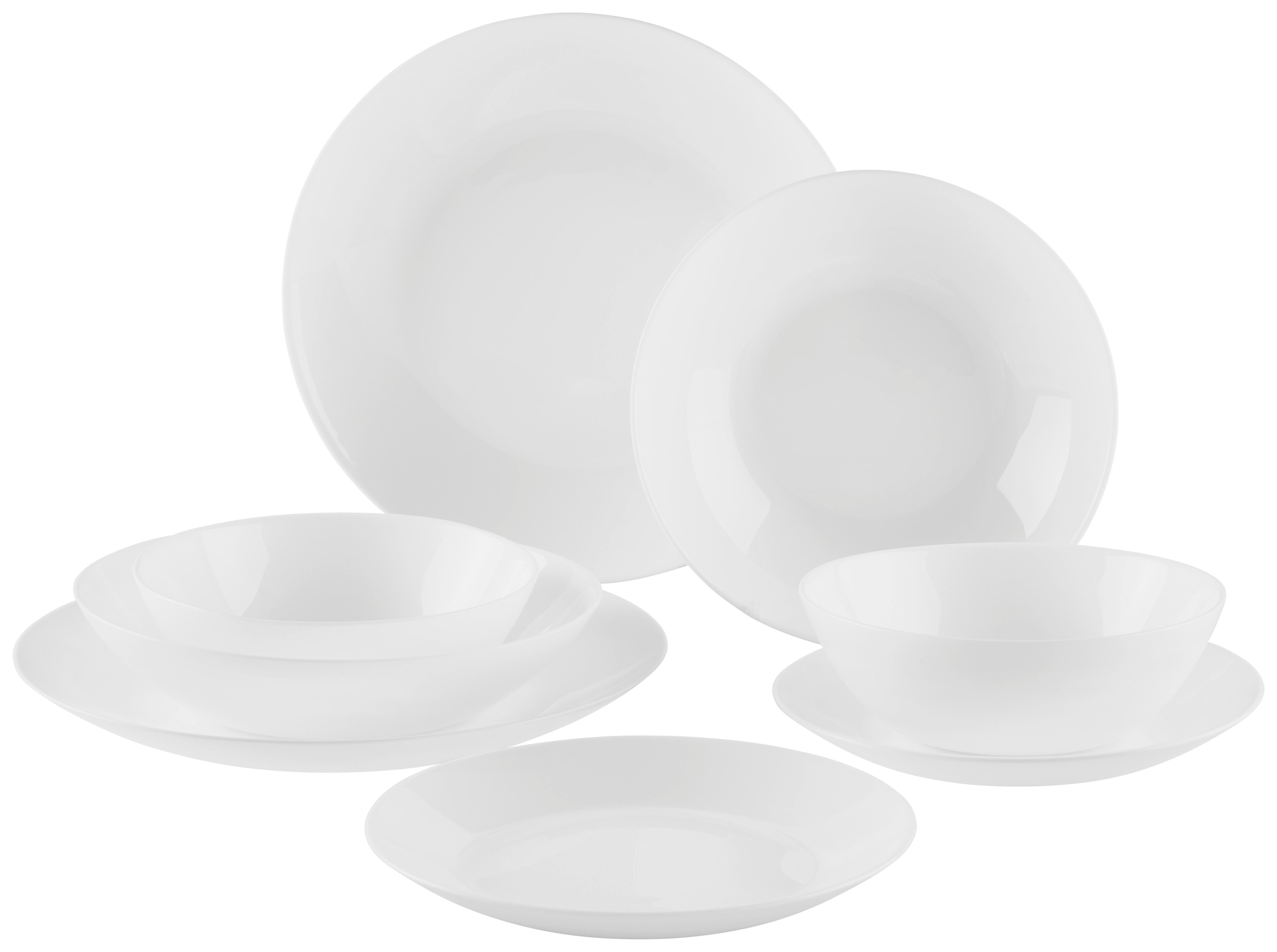 Desszertes Tányér Olivia - fehér, Basics, Üveg (18cm) - Best Price