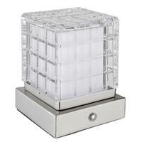 Akku-tischleuchte 21009w - Klar/Weiß, Trend, Kunststoff/Metall (10/10/10cm) - Globo