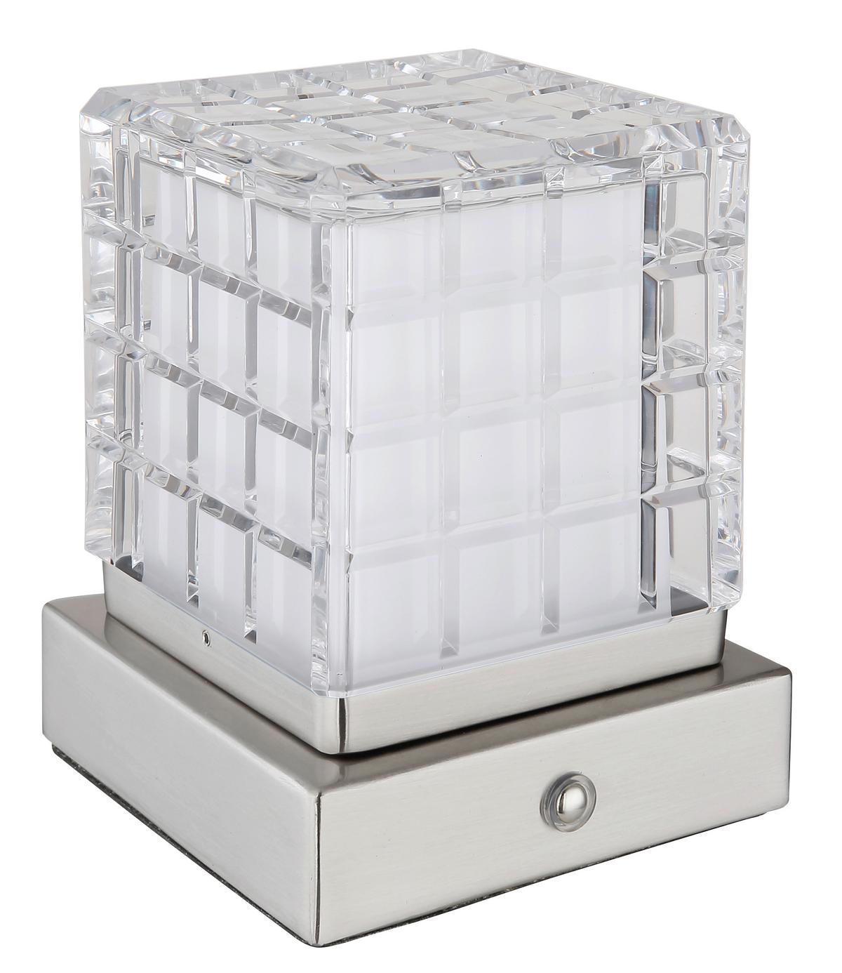 Akku-tischleuchte 21009w - Klar/Weiß, Trend, Kunststoff/Metall (10/10/10cm) - Globo