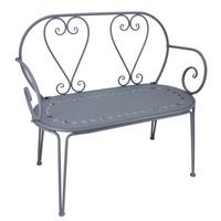 Gartenbank Metall Gartenbank Mf074 - Blaugrau, Design, Metall (102/57/87cm)