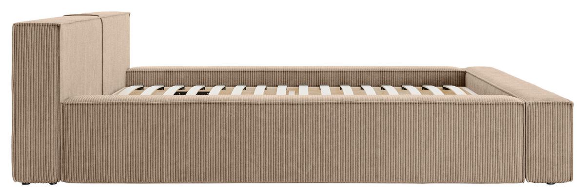 Polsterbett inkl. Lattenrost 180x200 - Hellbraun/Beige, Basics, Holz/Textil (180/200cm) - Livetastic