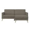 Ecksofa Carini - Hellbraun/Eichefarben, Basics, Textil (222/152cm)
