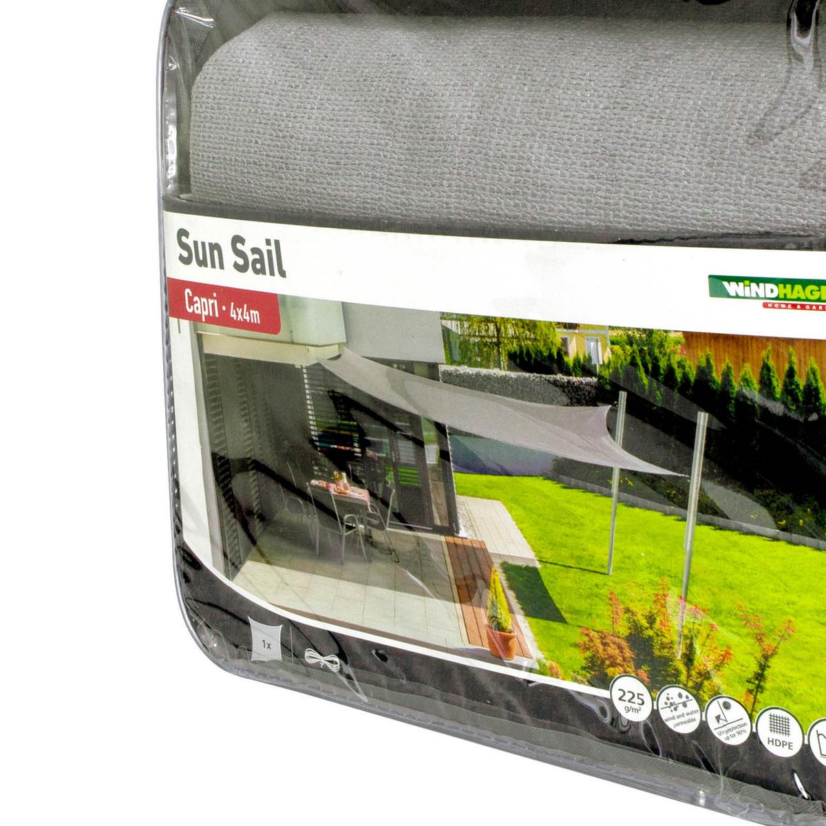 Sonnensegel Quadrat 4x4 m - Grau, Basics (400/400cm)