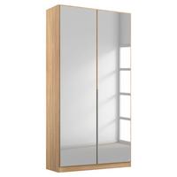 Drehtürenschrank 91cm Alabama, Sonoma Eiche Dekor - Silberfarben/Sonoma Eiche, MODERN, Holzwerkstoff (91/229/54cm) - Rauch Möbel