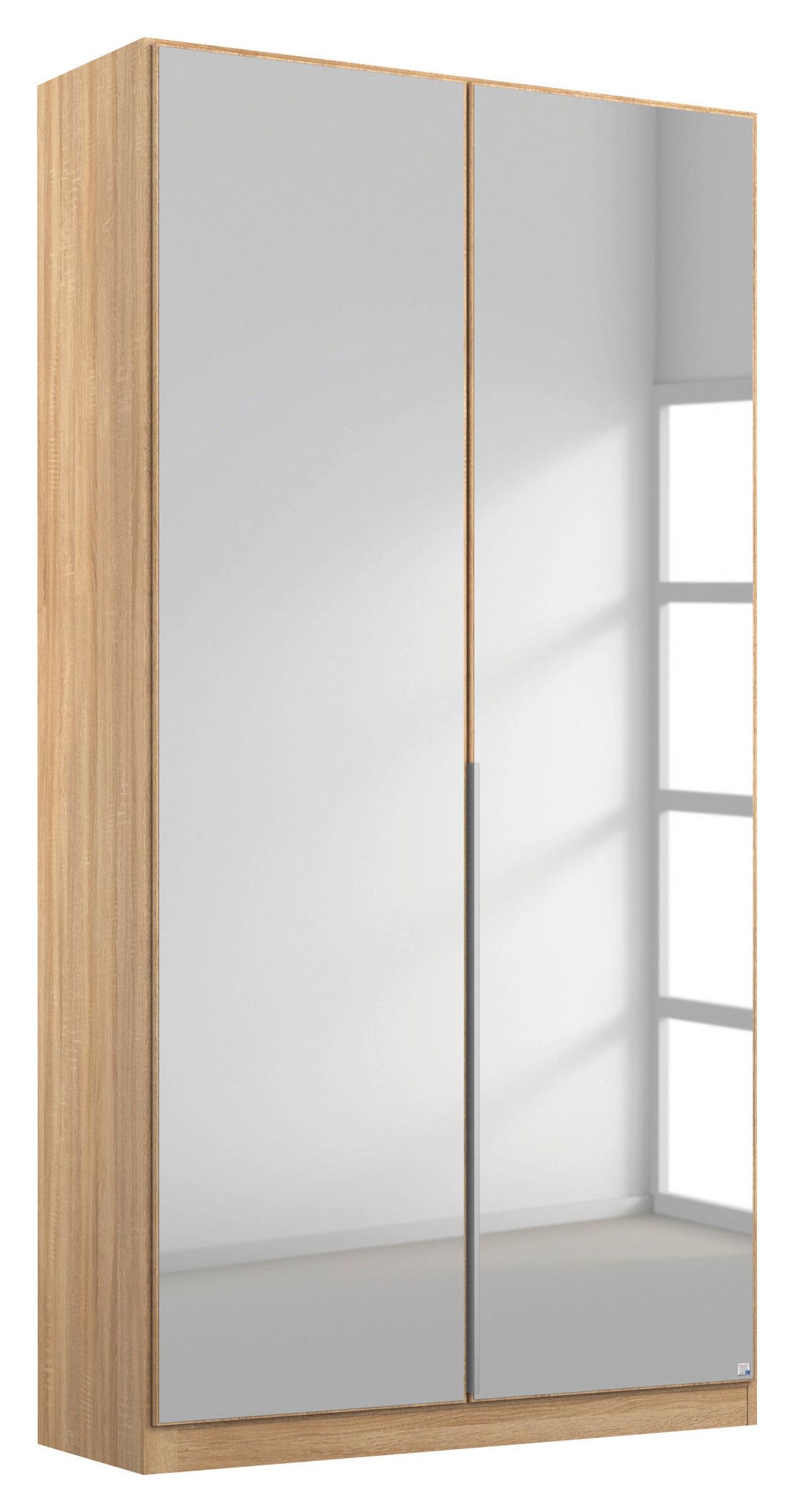 Drehtürenschrank 91cm Alabama, Sonoma Eiche Dekor - Silberfarben/Sonoma Eiche, MODERN, Holzwerkstoff (91/229/54cm) - Rauch Möbel