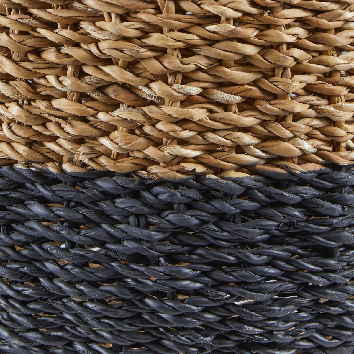 Dekorační košík Ø ca. 40cm - černá/přírodní barvy, Natur, přírodní materiály (40/41cm)
