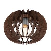 Deckenleuchte 95021_stellato - Dunkelbraun/Nickelfarben, Natur, Holz/Metall (30/20,5cm) - Eglo