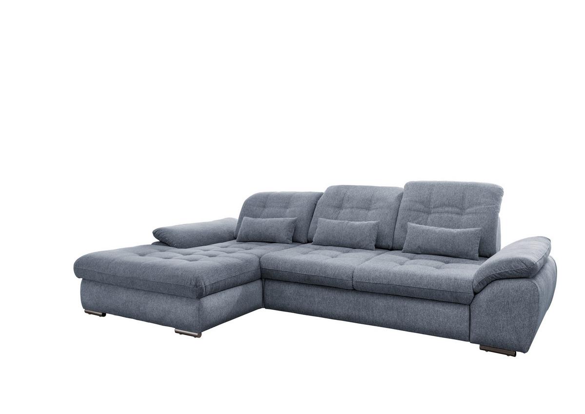 Ecksofa Mit Bettkasten Rigatti Hellblau S: 184x314 Cm - Chromfarben/Anthrazit, MODERN, Textil (184/314cm) - Livetastic
