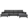 Harvey U Grau U: 156x339x190 Cm - Schwarz/Grau, Design, Textil (156/339/190cm) - Livetastic