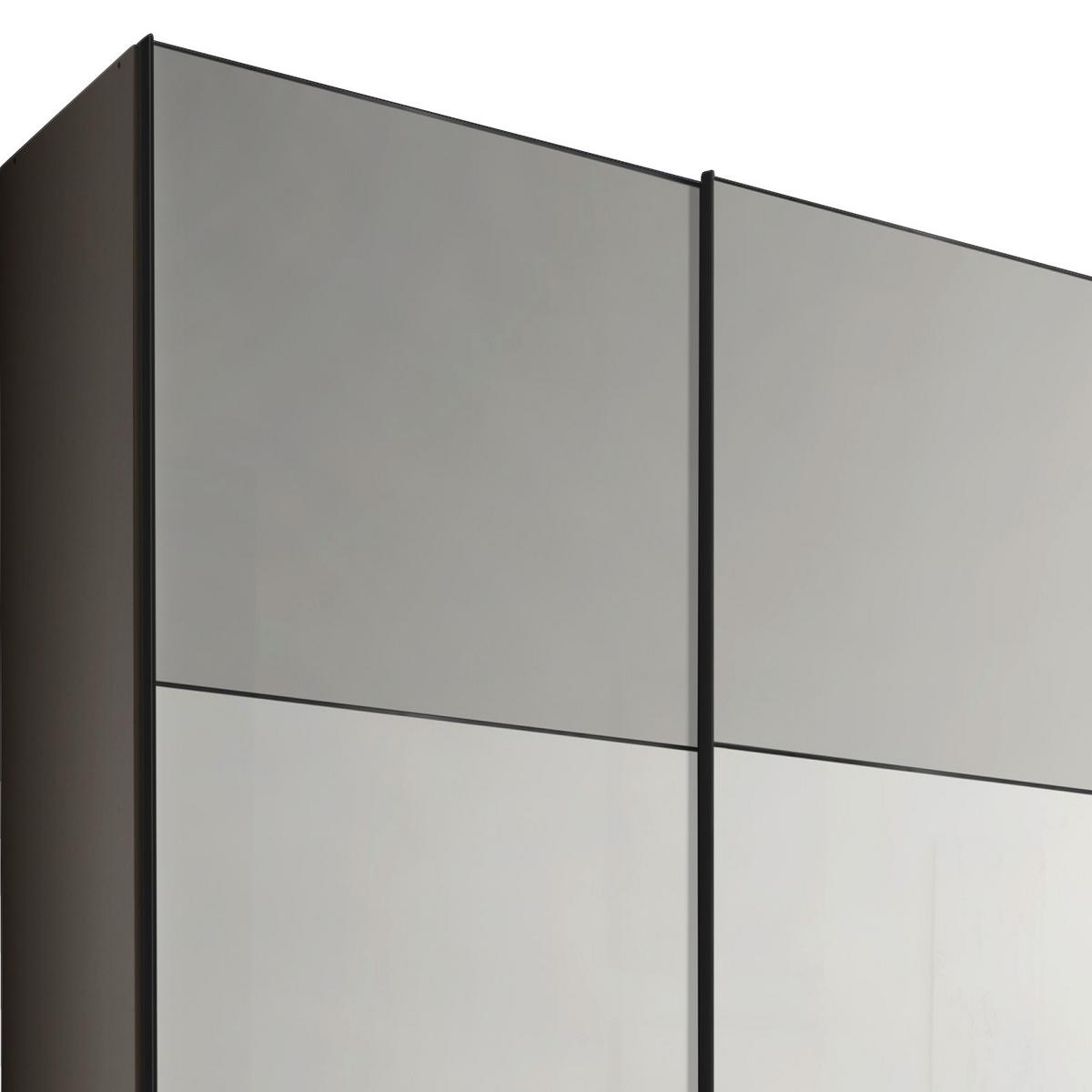 Schwebetürenschrank Glasfront 280 Cm Includo, Hellgrau/weiß - Dunkelgrau/Hellgrau, MODERN, Glas/Holzwerkstoff (280/222/68cm)