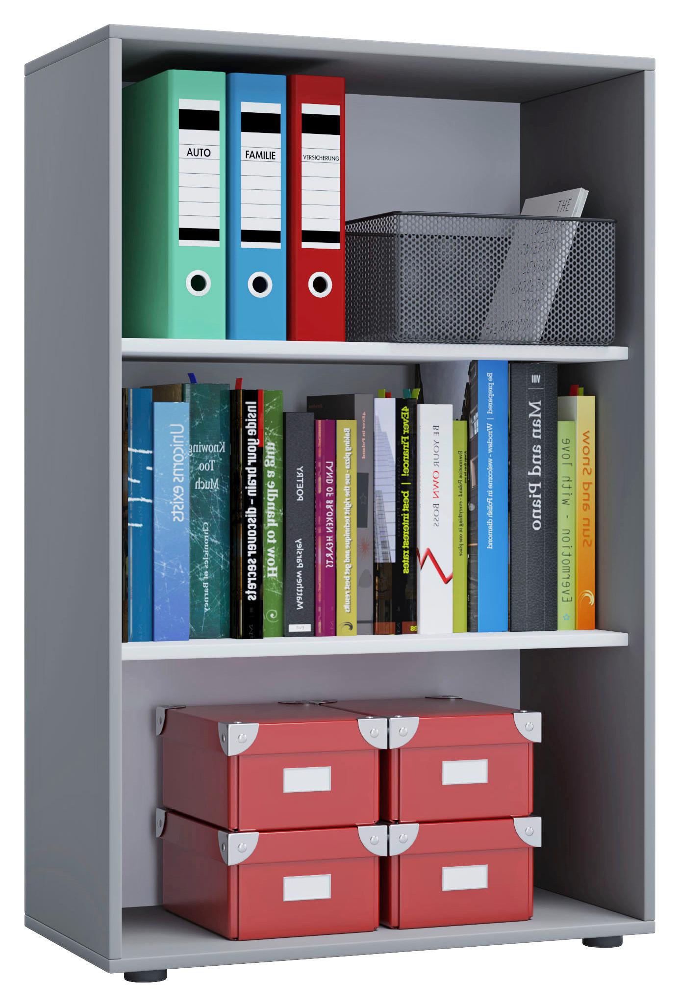 Aktenregal Lona XL Grau B: 70 cm - Schwarz/Grau, Basics, Holzwerkstoff (70/105/37cm) - MID.YOU