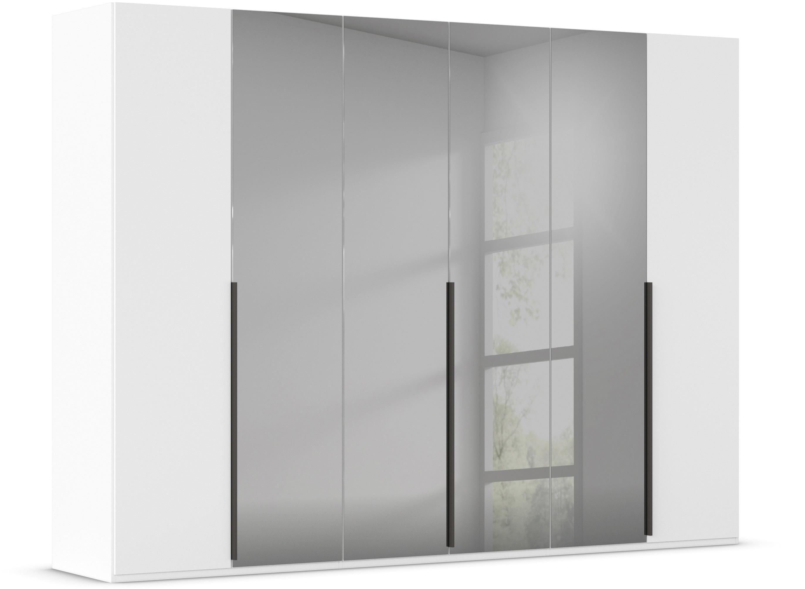 Drehtürenschrank Paola Grau Weiß B: 301 cm - Weiß/Grau, Trend, Glas/Holzwerkstoff (301/223/61cm) - Rauch Möbel