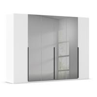 Drehtürenschrank Paola Grau Weiß B: 301 cm - Weiß/Grau, Trend, Glas/Holzwerkstoff (301/223/61cm) - Rauch Möbel
