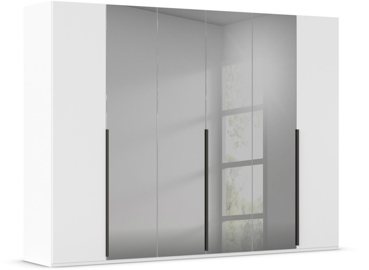 Drehtürenschrank Paola Grau Weiß B: 301 cm - Weiß/Grau, Trend, Glas/Holzwerkstoff (301/223/61cm) - Rauch Möbel