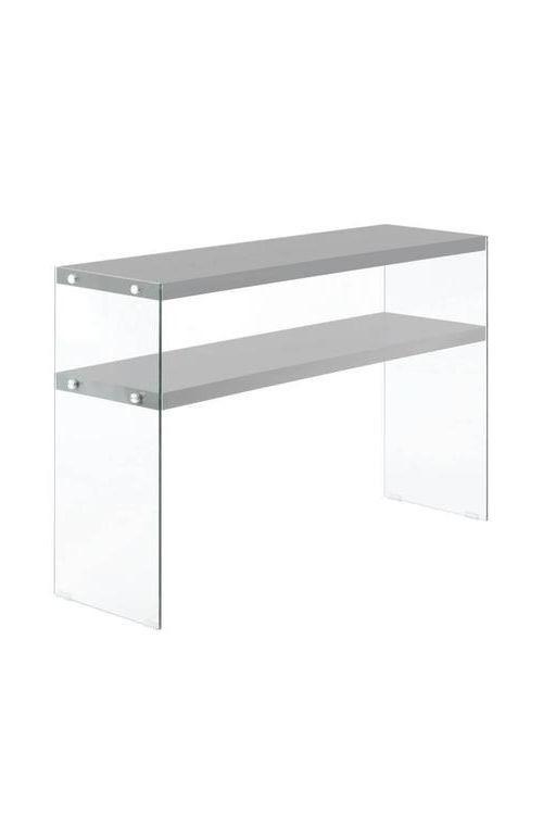 Beistelltisch mit Ablage Elementary Grau - Klar/Grau, Basics, Glas/Holzwerkstoff (32/110/75cm) - Kayoom