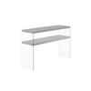Beistelltisch mit Ablage Elementary Grau - Klar/Grau, Basics, Glas/Holzwerkstoff (32/110/75cm) - Kayoom
