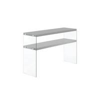 Beistelltisch mit Ablage Elementary Grau - Klar/Grau, Basics, Glas/Holzwerkstoff (32/110/75cm) - Kayoom