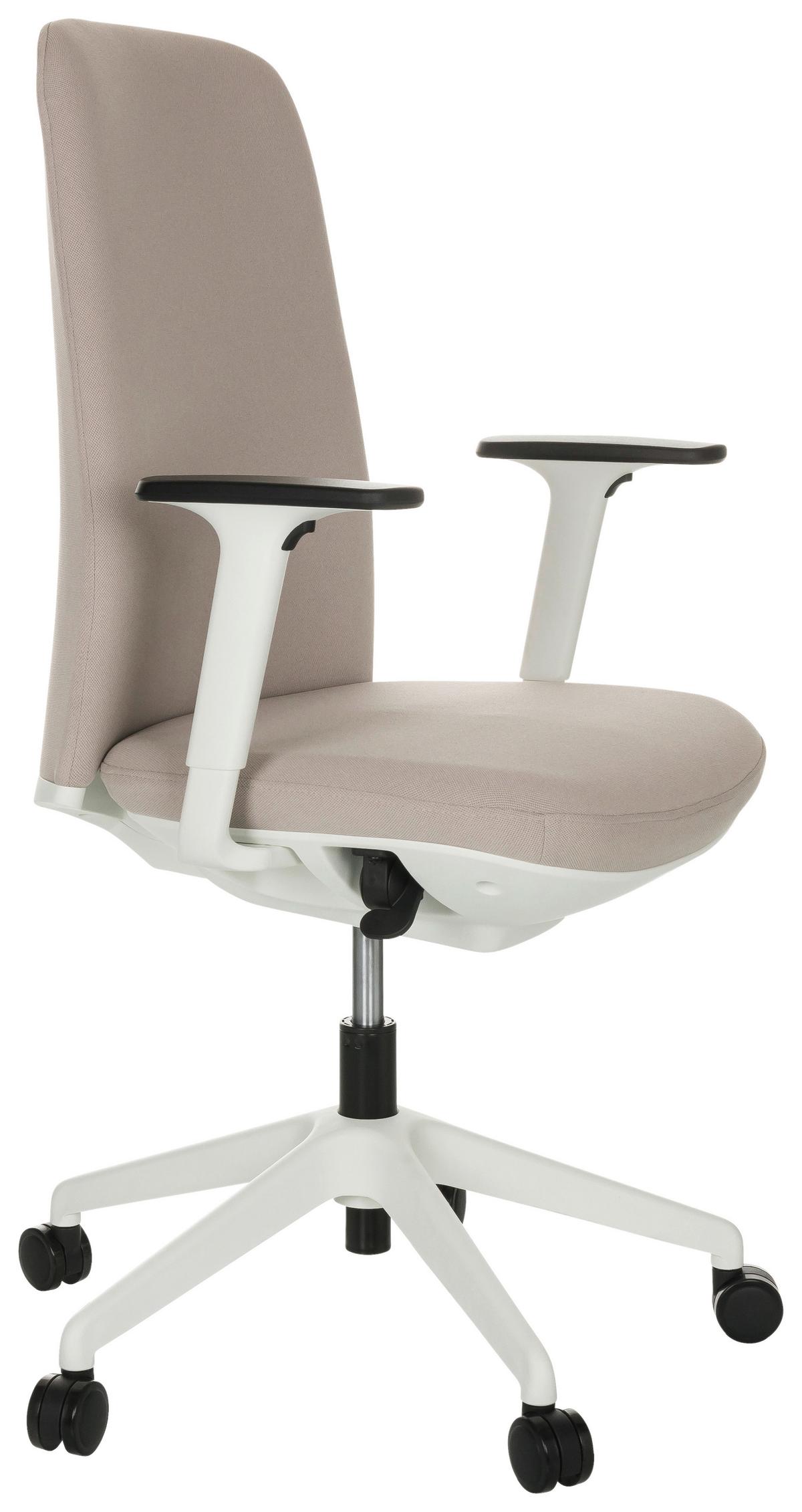 Bürostuhl Nestora Mit Armstützen Beige - Beige/Schwarz, Basics, Kunststoff/Textil (70/103-113/70cm) - MID.YOU