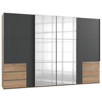 Schwebetürenschrank B: 350 Cm Level 36a Graphit/eiche Dekor - Eichefarben/Graphitfarben, MODERN, Holzwerkstoff (350/236/65cm) - MID.YOU