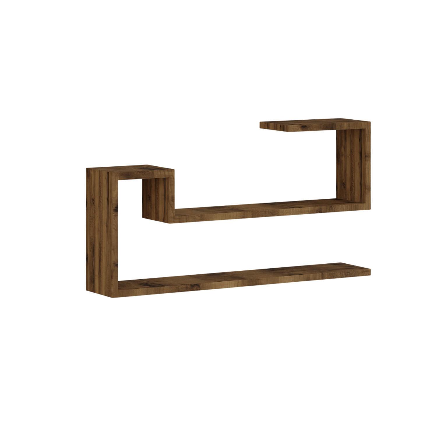 Wandregal Ravi Nussbaumfarben B: 90 cm - Nussbaumfarben, Design, Holzwerkstoff (90/41,2/17cm) - Livetastic