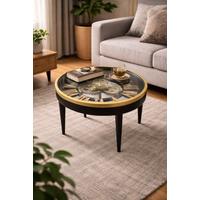 Dohányzóasztal Elvira 47/45,5cm - fekete/aranyszínű, Modern