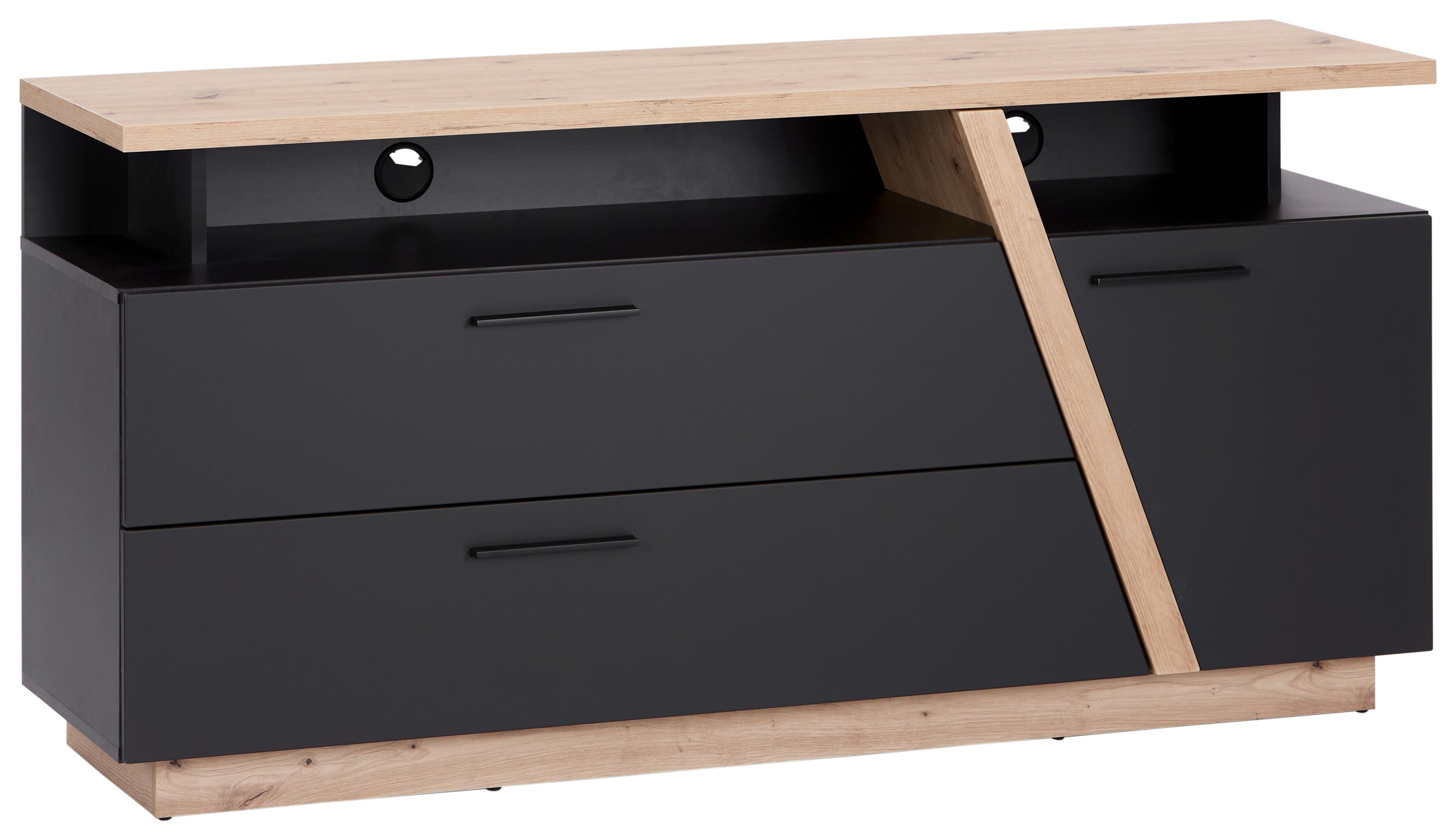 Phonotisch Maxi B: 150 cm Grau/Eiche Dekor