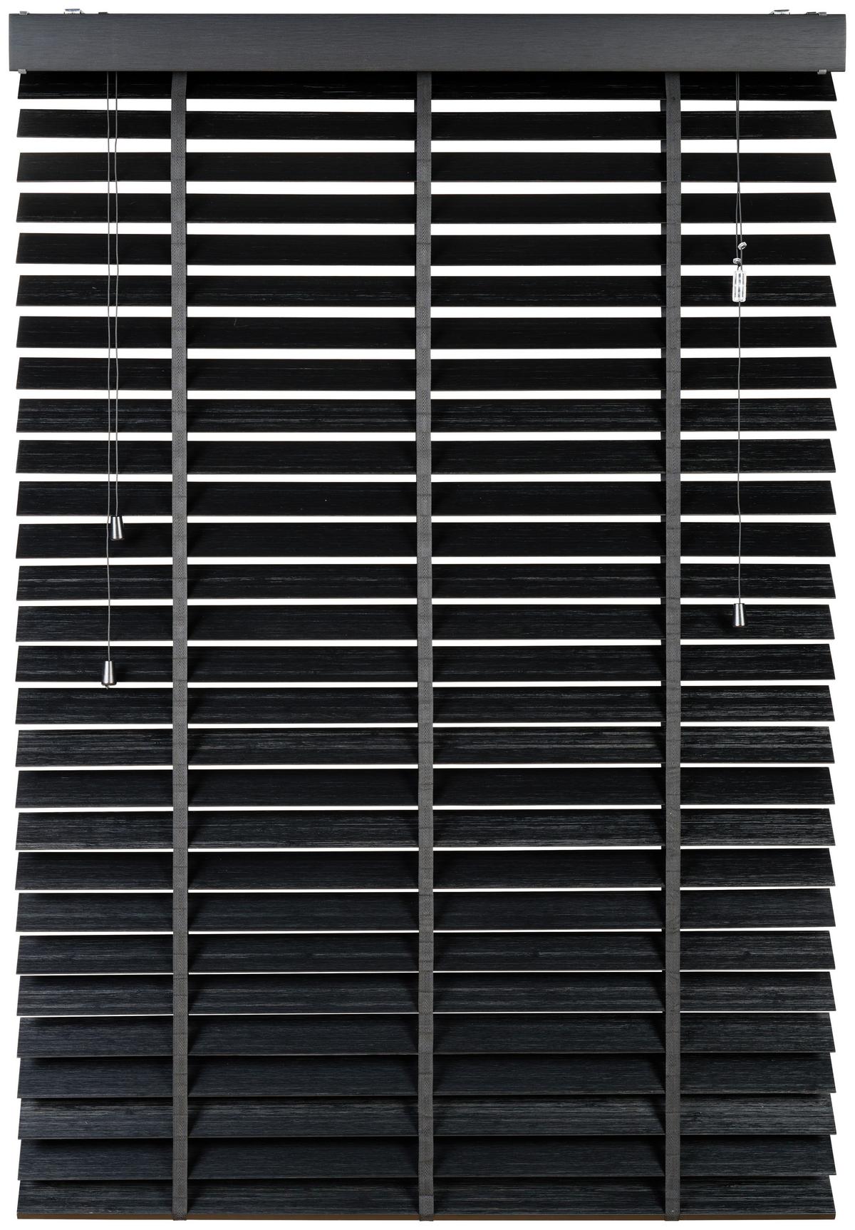 Jalousie Venetian 120x240 Cm Mit Schnurzug - Schwarz, Natur, Holz (120/240cm)