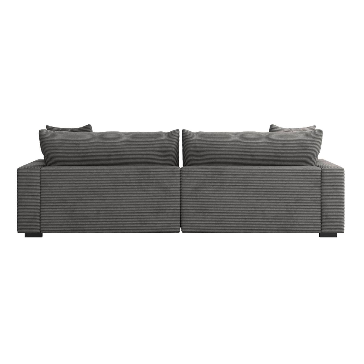 Big Sofa Pelle Mit Kissen B: 261 Cm Dunkelgrau - Wengefarben/Dunkelgrau, Trend, Textil (261/124cm) - Luca Bessoni