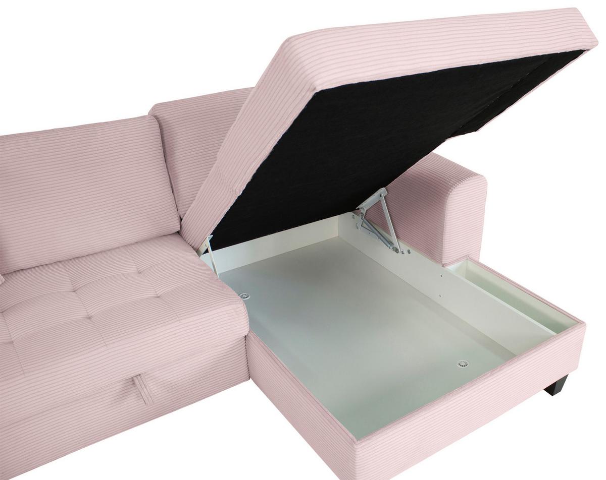Ecksofa Moritz Rosa S: ca. 265x155 cm - Rosa, Trend, Textil (265/155cm)
