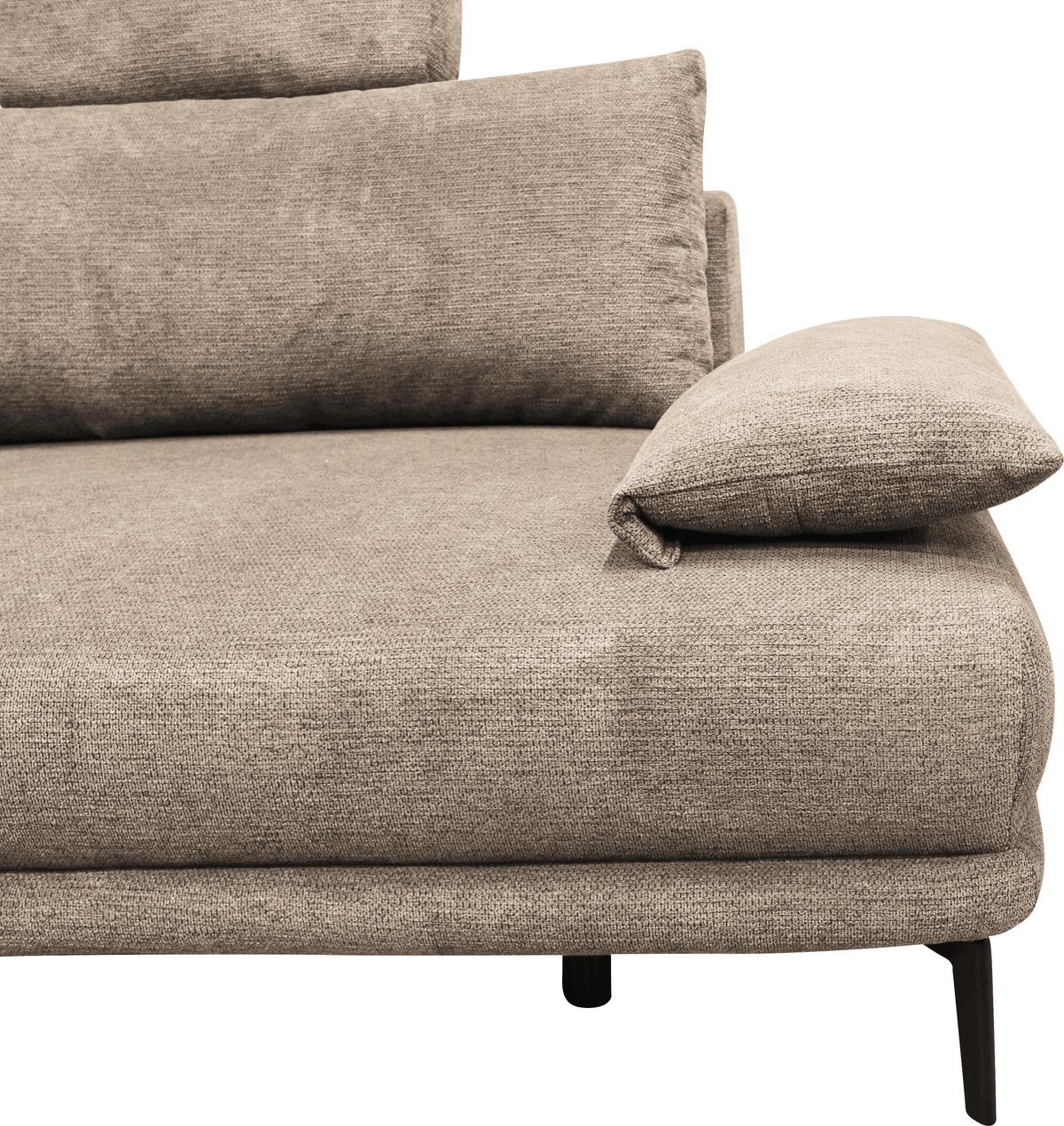 Ecksofa Mit Bettkasten Lagacy 192x260 Cm Webstoff Beige - Beige/Schwarz, Design, Textil (192/260cm) - MID.YOU