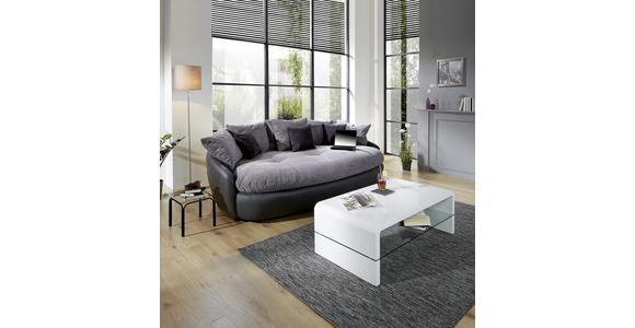 Big Sofa Aruba mit Kissen B: 238 cm Grau/Schwarz Lederlook - Schwarz/Grau, LIFESTYLE, Textil (238/80/140cm) - Luca Bessoni