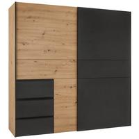 SKRIŇA S POS. DVER. – HOR.VED RACER-LIGHT - čierna/farba duba, Konventionell, kov/kompozitné drevo (200,1/200,5/61,2cm)