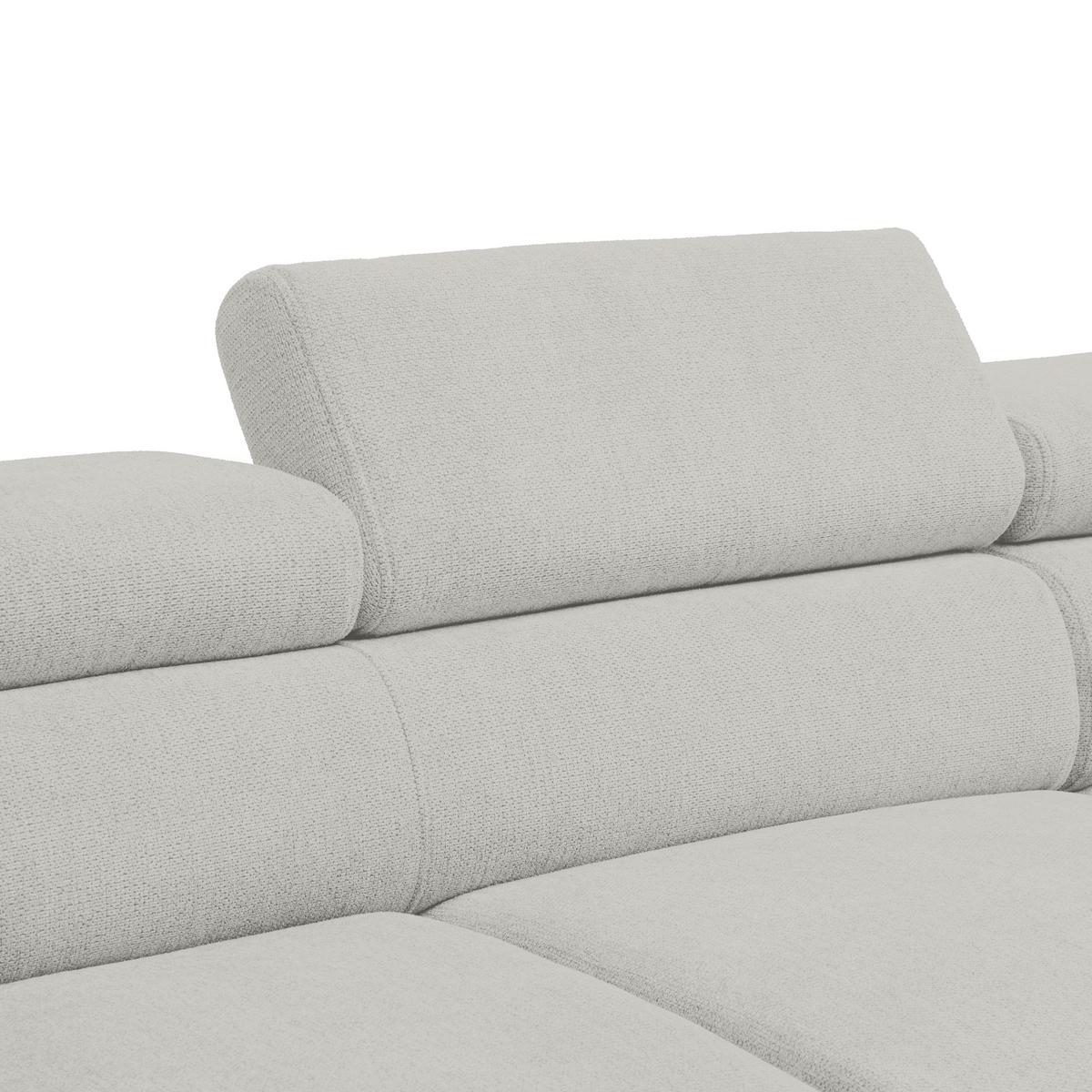 Rohová sedačka RAVEN, pravá, sivobiela - čierna/sivobiela, Modern, kov/textil (257/76-92/96cm) - Mömax