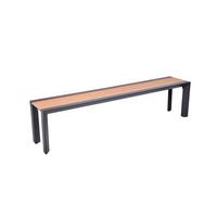 Gartenbank Silea - Anthrazit/Braun, Basics, Kunststoff/Metall (180/44/35,5cm) - Gardenson