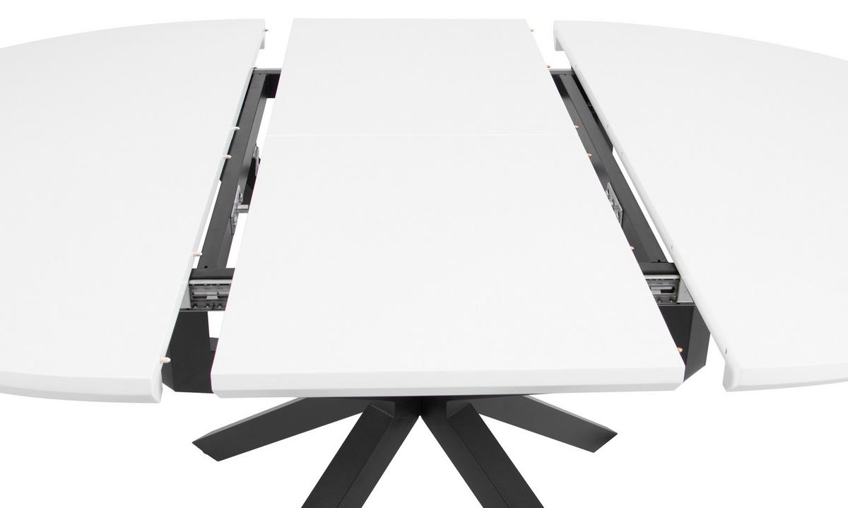 Esstisch Aris Weiß L 108-148 cm - Schwarz/Weiß, MODERN, Holzwerkstoff/Metall (108/148/108/76cm) - Livetastic