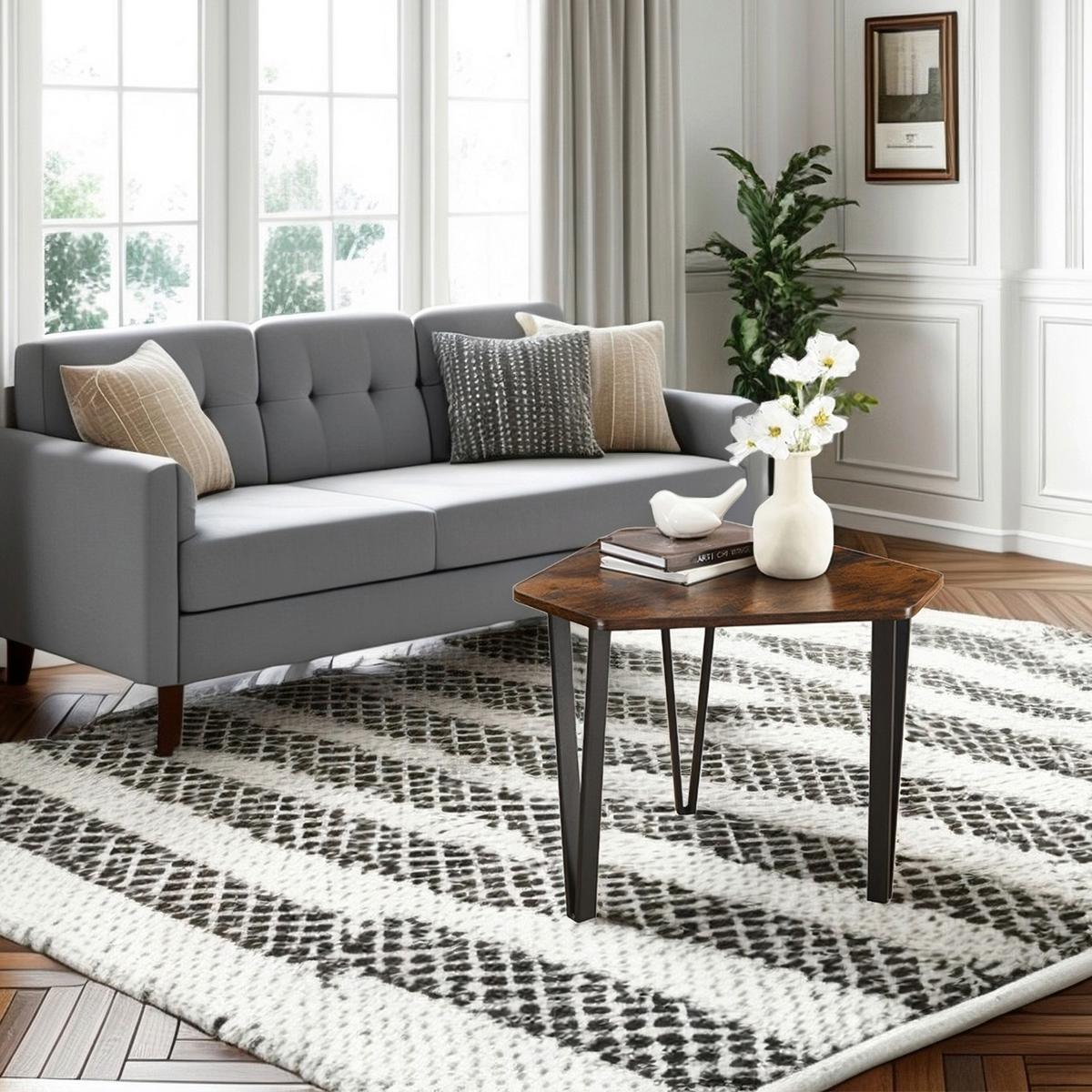 Beistelltischset Schwarz, Dunkelbraun B: 58,5cm - Dunkelbraun/Schwarz, Trend, Holzwerkstoff/Metall (58,5/45,5/58,5cm) - MID.YOU