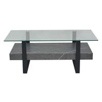Couchtisch Konrad Grau L: 110 cm - Schwarz/Grau, Design, Glas/Holzwerkstoff (110/60/43cm) - Livetastic