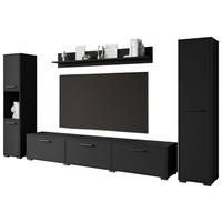 Obývací stěna BOGOTA černá - černá, Basics, kompozitní dřevo/plast (240/130/31cm) - MID.YOU