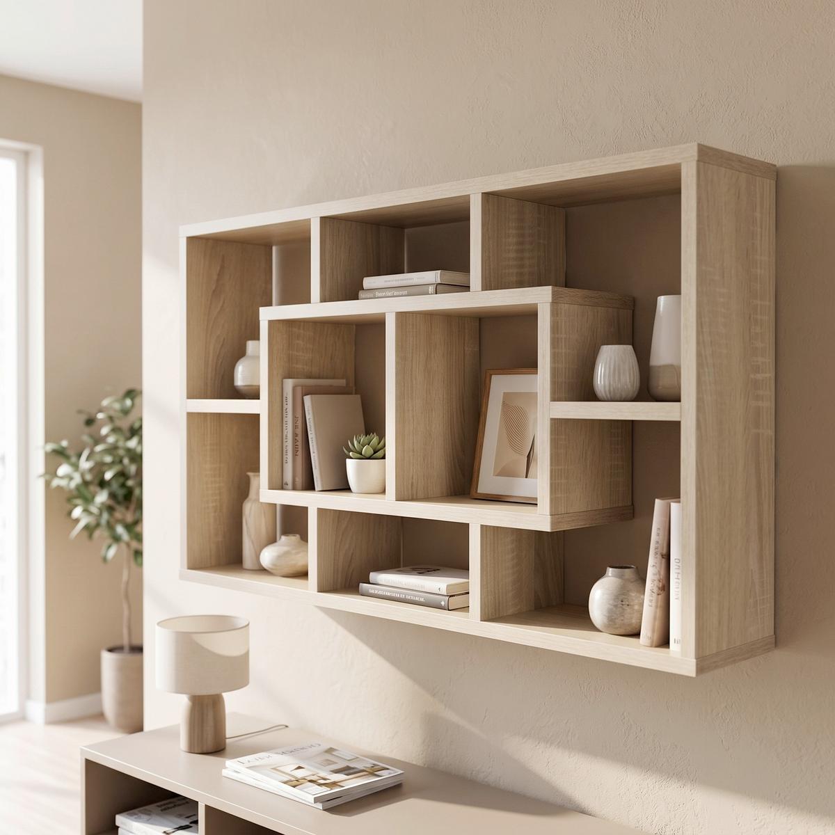 Falipolc Mid.you - tölgyfa színű, Konventionell, faalapú anyag (85/47,5/16cm) - MID.YOU