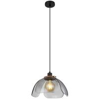 Hängeleuchte H: 120 cm 1- Flammig Retro Look - Schwarz, Basics, Glas/Metall (34/120cm) - Globo