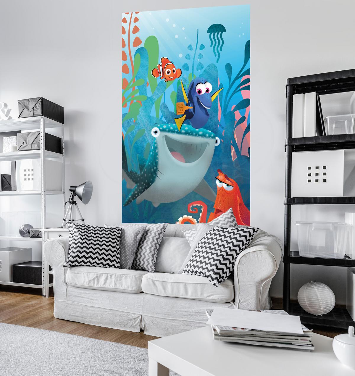Fototapete Finding Dory Aquarell - Blau, Trend, Textil (150/250cm)