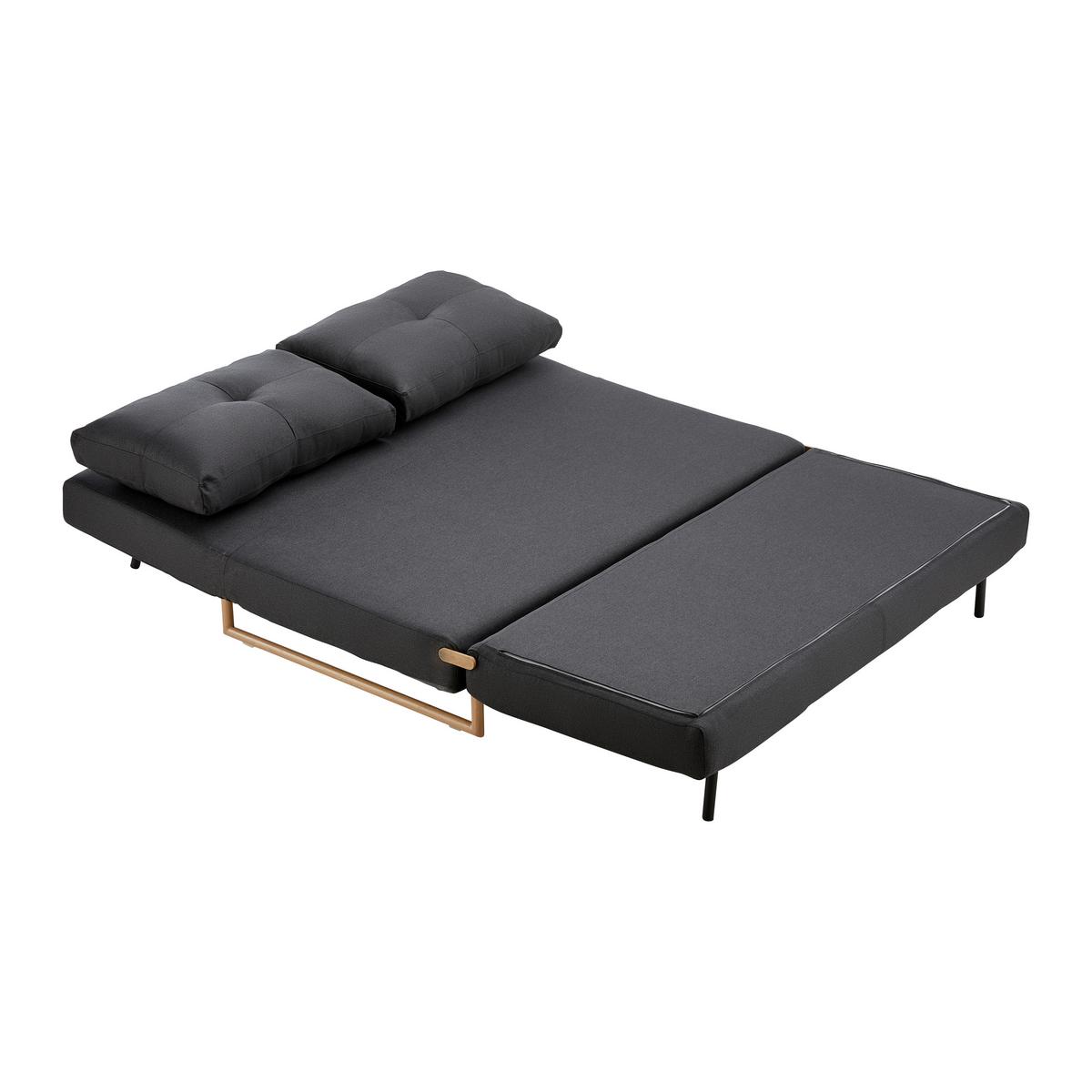 Rozkládací pohovka MALIC tmavěšedá - barvy dubu/tmavě šedá, Moderní, kov/textil (150/84/90cm) - Bessagi Home